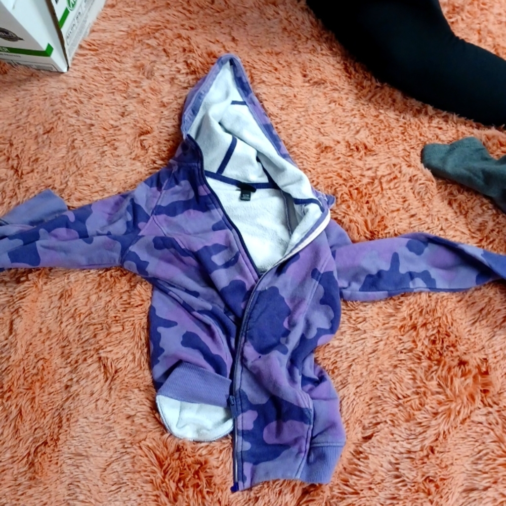 A camo purple zip up